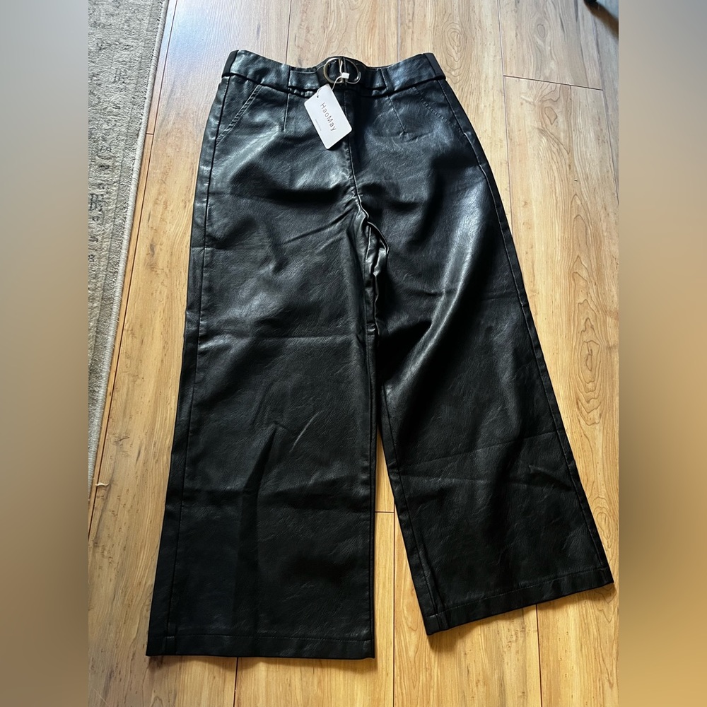 HaoMay faux leather culotte pants